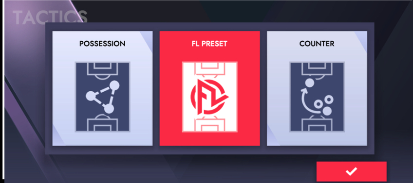 Tactics presets and formations UI